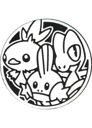 Treecko, Torchic, & Mudkip Pokemon mønt (Sølv - Rainbow Holo) - Almindelig