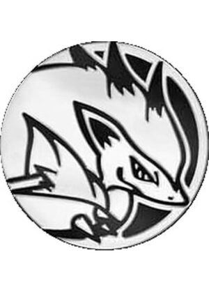 Zoroark Pokemon mønt (Sølv - Mirror Holo) - Almindelig