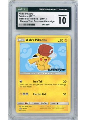 Ash's Pikachu SM113 CGC 10