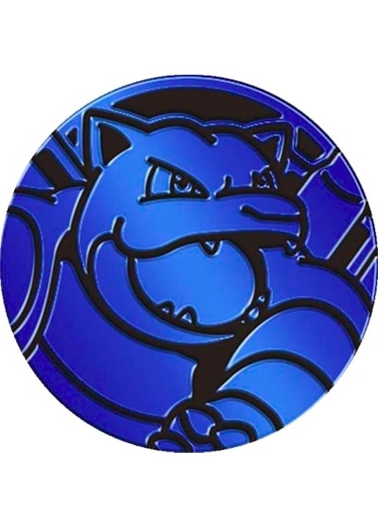 Blastoise Pokemon mønt (Blå – Mirror Holo) – Stor