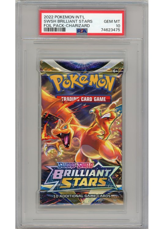 Brilliant Stars Booster Pakke Charizard artwork PSA 10