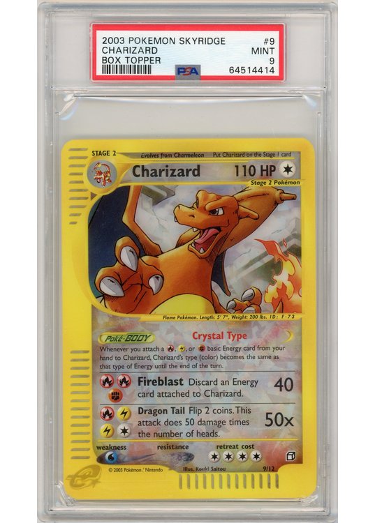 Charizard 9/12 Box Topper PSA 9