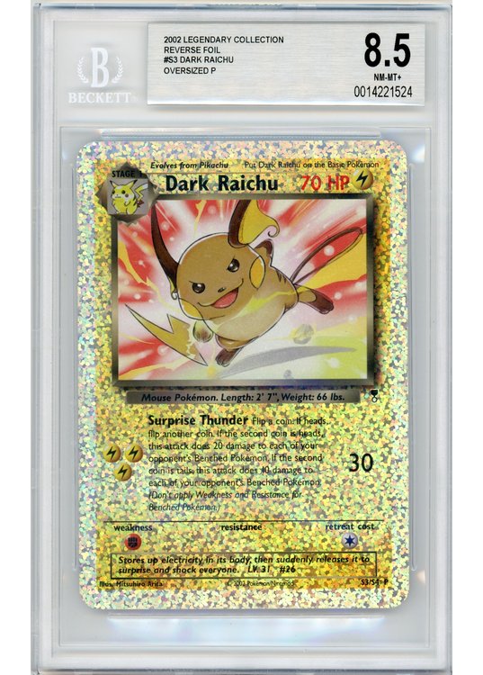 Dark Raichu S3/S4 Box Topper BGS 8.5