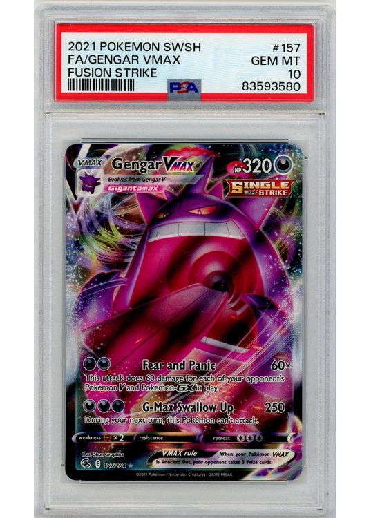 Gengar VMAX PSA 10 - Gradede pokemon kort på Pokemons.dk