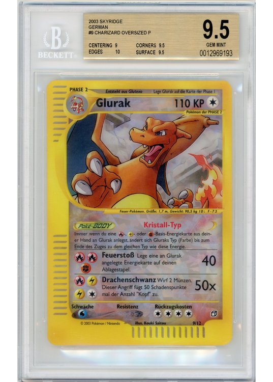 Glurak (Charizard) 9/12 Box Topper BGS 9.5