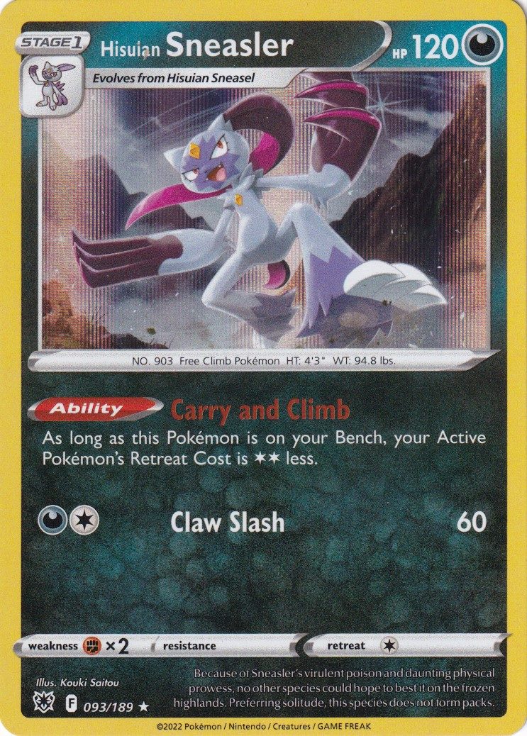 Hisuian Sneasler - 93/189 (Holo) - Pokemon enkeltkort fra SWSH Astral  Radiance