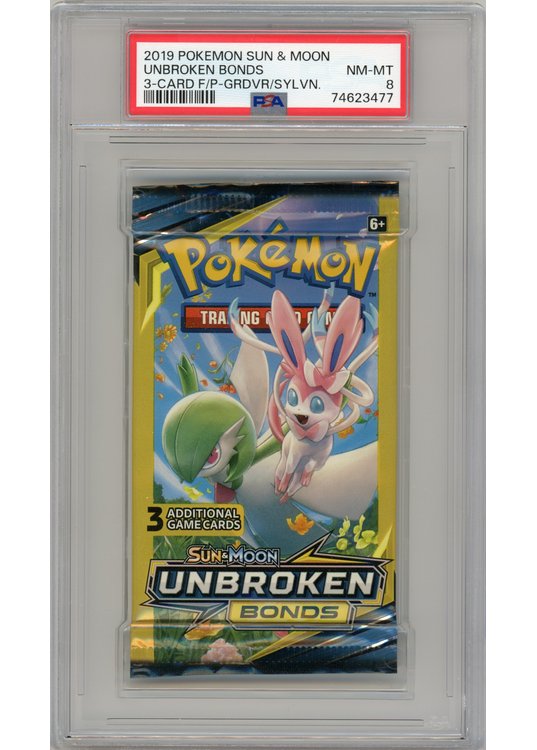 Unbroken Bonds Fun Pack Gardevoir & Sylveon artwork PSA 8