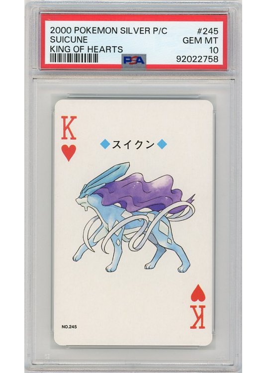 Suicune Hjerter Konge Silver Poker Set 245 PSA 10Suicune Hjerter Konge Silver Poker Set 245 PSA 10 - Bagside