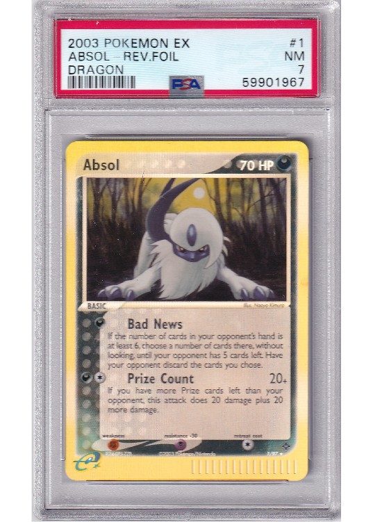 Absol 1/97 Reverse Foil PSA 7