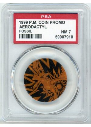 Aerodactyl Pokemon mønt (Lysebrun Starlight Holo &copy;1999) PSA 7