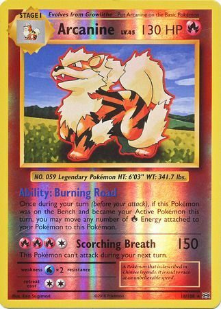 Arcanine - 18/108 - Reverse