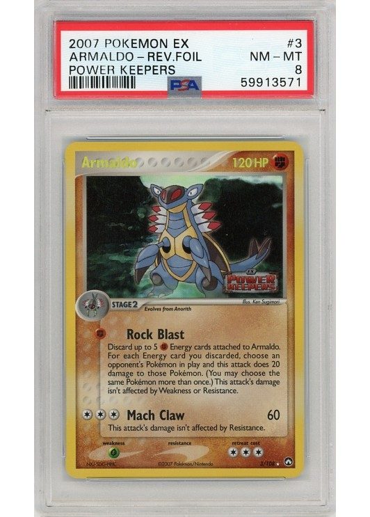 Armaldo 3/108 Reverse Foil PSA 8