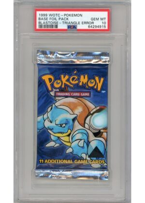 Base Set Black Triangle Booster Pakke Blastoise artwork PSA 10