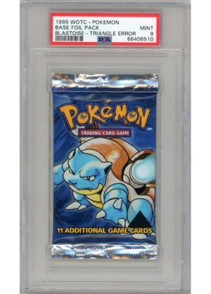 Base Set Black Triangle Booster Pakke Blastoise artwork PSA 9