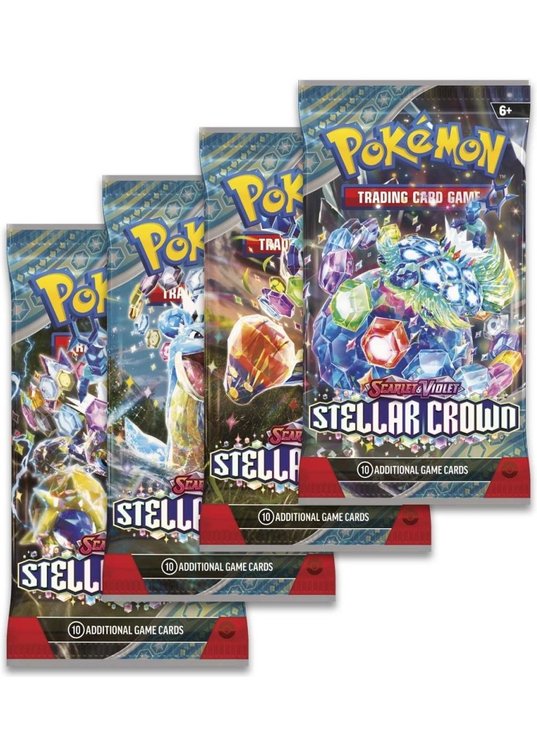 Booster Pack full artwork set (4 stk.) fra SV07 Stellar Crown