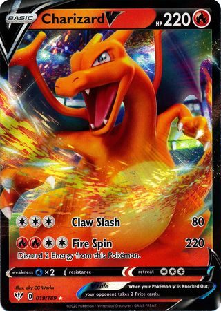 Charizard VMAX 020/189 - Pokemon enkeltkort fra SWSH Darkness Ablaze