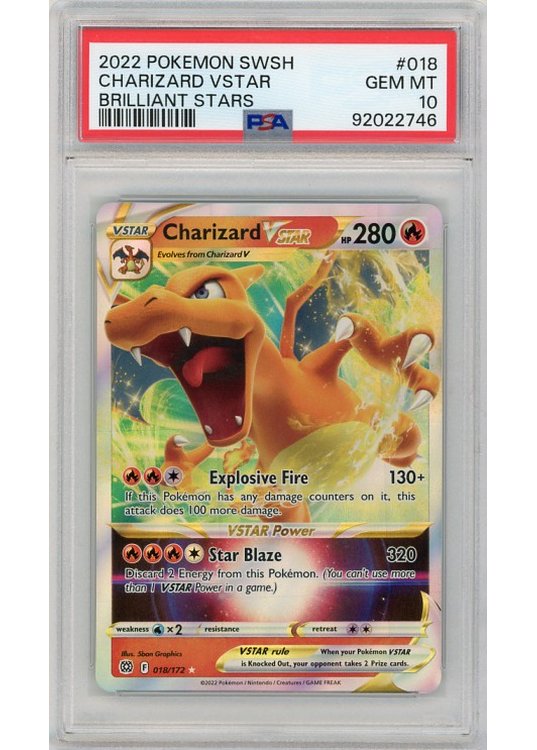 Charizard VSTAR PSA 10 - Gradede pokemon kort på Pokemons.dk