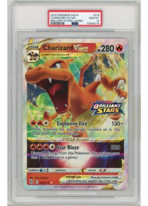 Charizard VSTAR Brilliant Stars Stamp 018/172 JUMBO Kort PSA 10