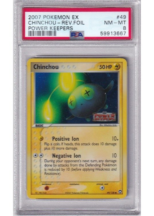 Chinchou 49/108 Reverse Foil PSA 8