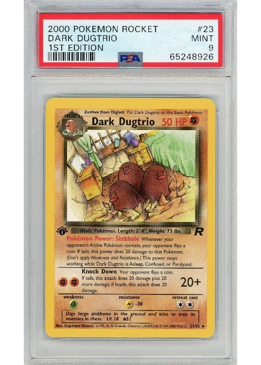 Dark Dugtrio 23/82 1st Edition PSA 9