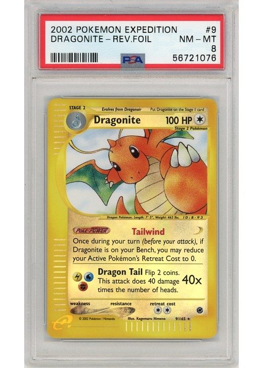 Dragonite 9/165 Reverse Foil PSA 8