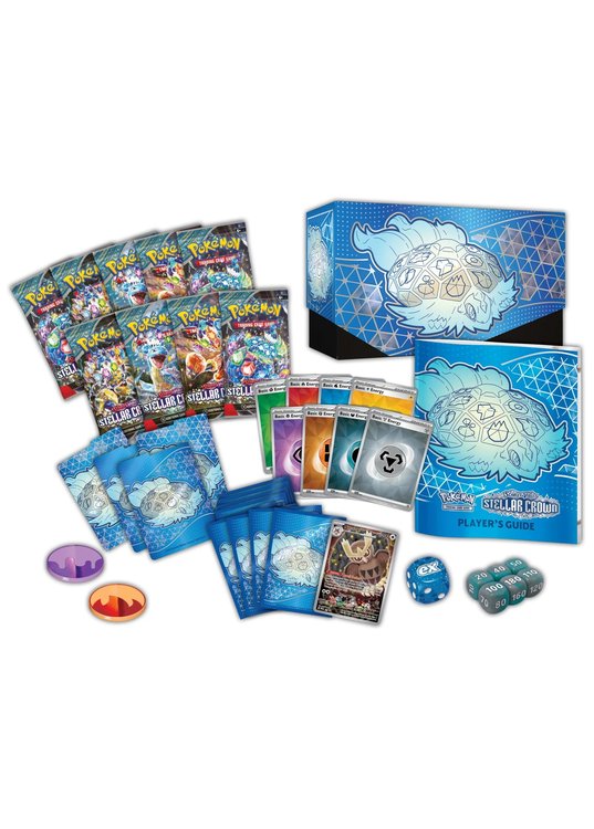 Elite Trainer Box - Terapagos - SV07 Stellar Crown - Stellar Crown Elite Trainer Box indhold