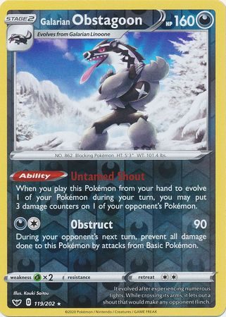 Galarian Obstagoon – 119/202 – Reverse
