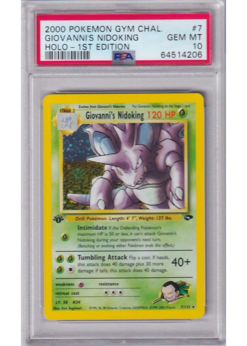 Giovanni's Nidoking 7/132 1st Edition PSA 10