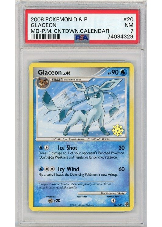 Glaceon Snowflake Stamp 20/100 PSA 7