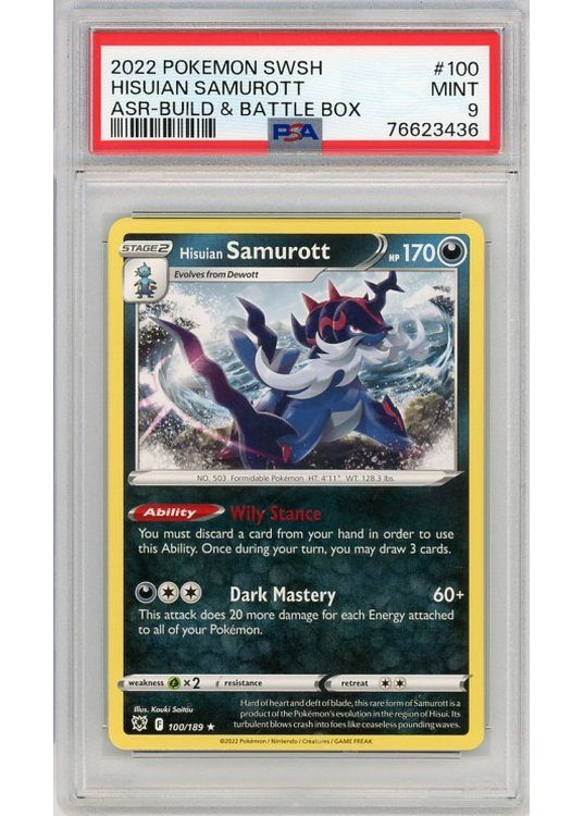 Hisuian Samurott – Non Holo – 100/189 – PSA 9