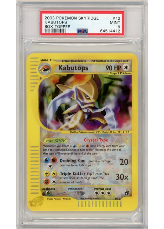 Kabutops – 12/12 – Box Topper – PSA 9