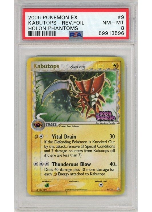 Kabutops &delta; – 9/110 – Reverse Foil – PSA 8