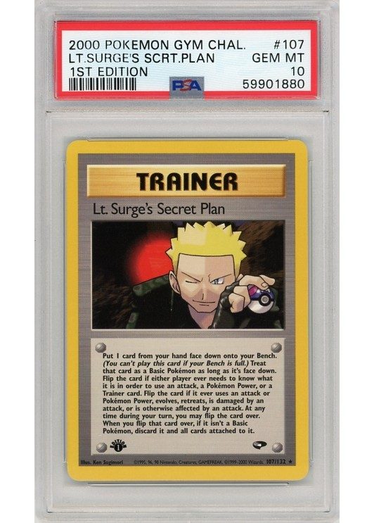 Lt. Surge's Secret Plan 107/132 1st Edition PSA 10