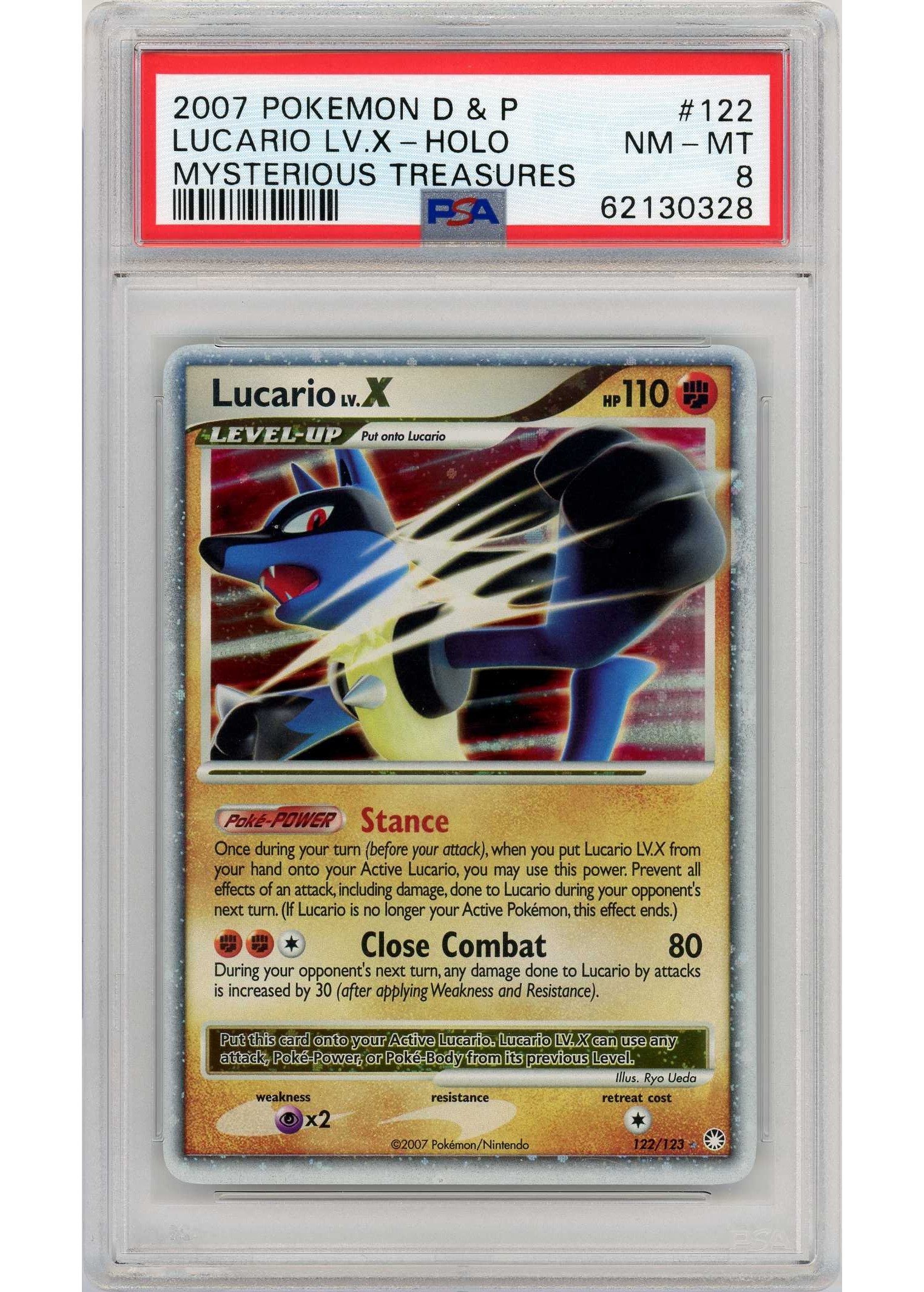 Lucario LV.X 122/123 PSA 8