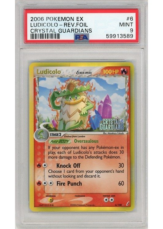 Ludicolo &delta; 6/100 Reverse Foil PSA 9