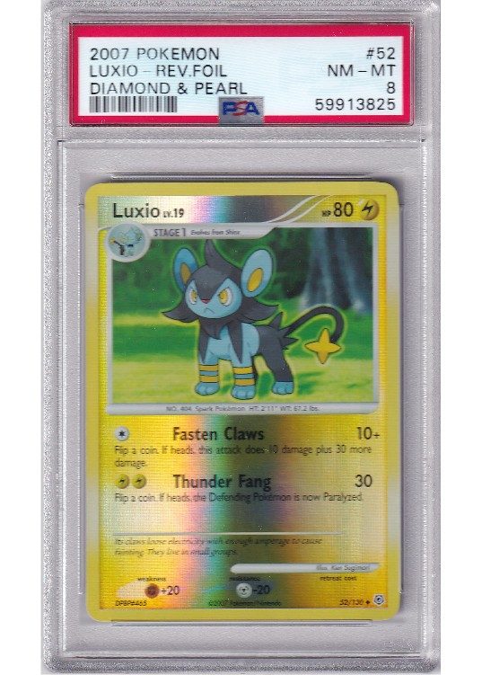 Luxio – 52/130 – Reverse Foil – PSA 8