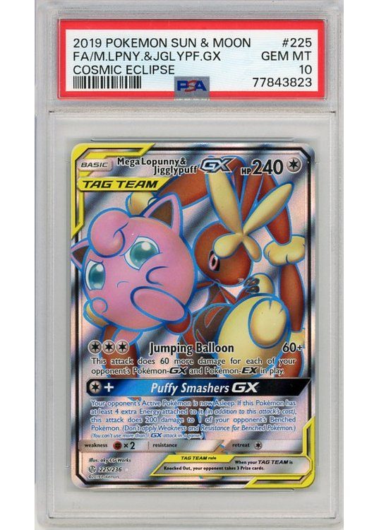 Mega Lopunny & Gigglypuff GX 225/236 PSA 10