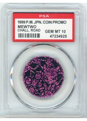 Mewtwo Pokemon mønt (Pink Glitter Holo) PSA 10