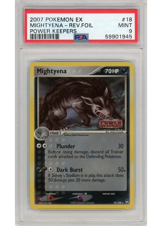 Mightyena 18/108 Reverse Foil PSA 9