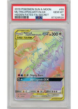 Moltres & Zapdos & Articuno GX 69/68 PSA 10