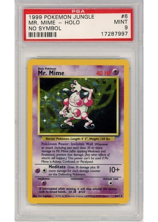 Mr. Mime No Symbol Error 6/64 PSA 9