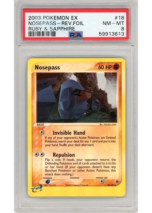 Nosepass – 18/109 – Reverse Foil – PSA 8