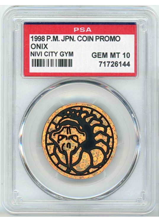 Onix Pokemon mønt (Brun Circles Holo) PSA 10