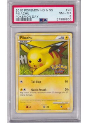 Pikachu Pokemon Day Stamp 78/123 PSA 8