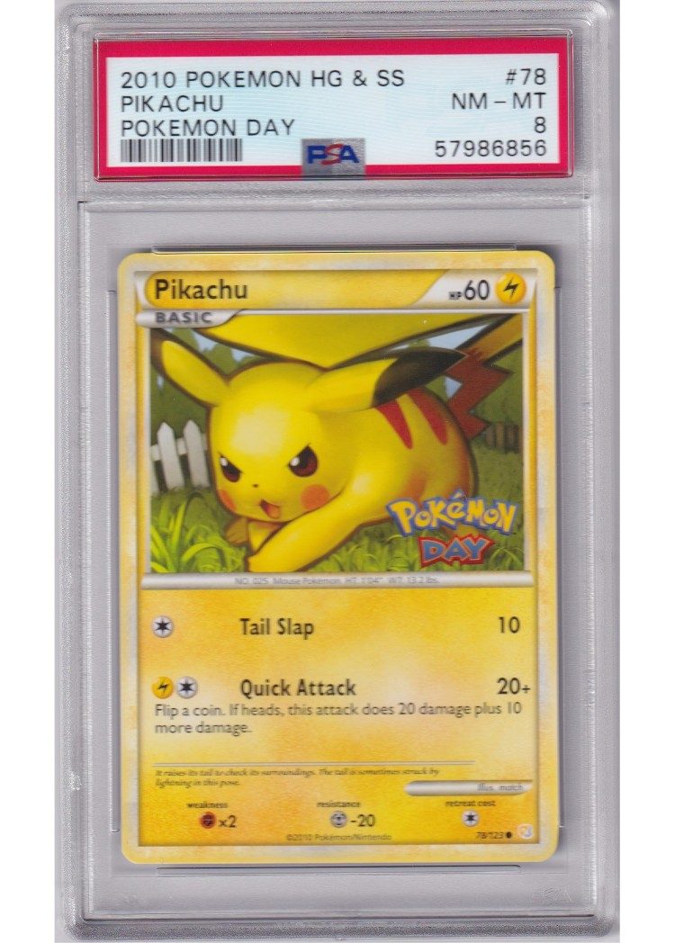 Pikachu Pokemon Day Stamp 78/123 PSA 8