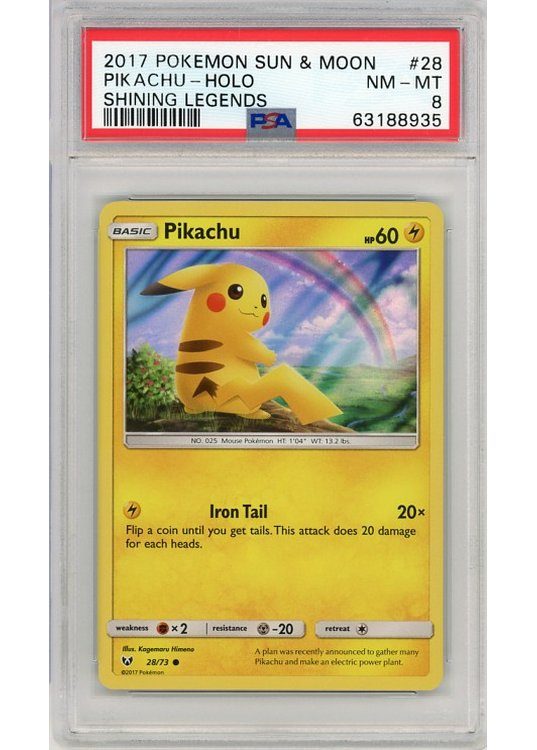 Pikachu – Water Web Holo – 28/73 – PSA 8