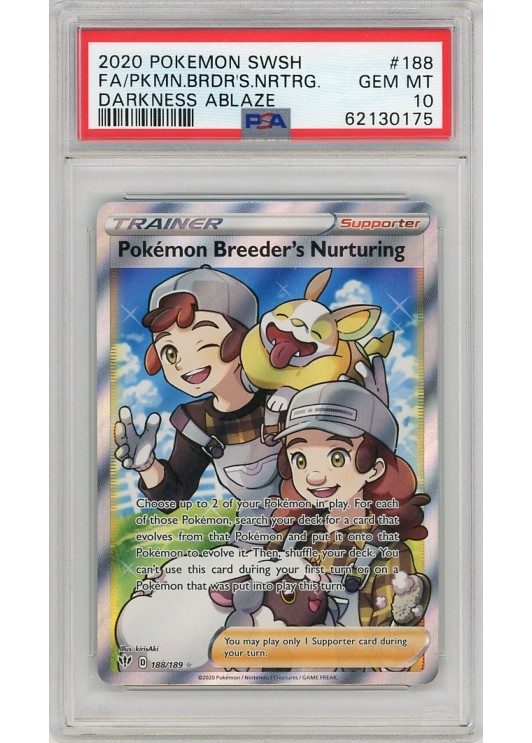 Pokémon Breeder's Nurturing 188/189 PSA 10
