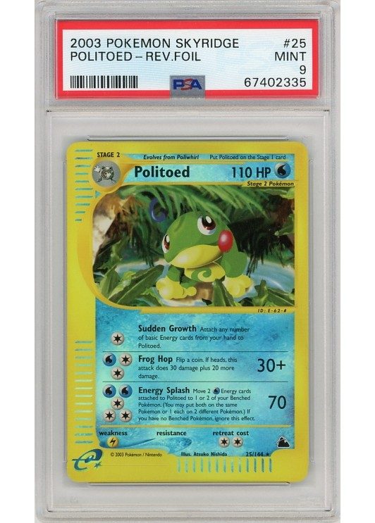 Politoed – 25/144 – Reverse Foil – PSA 9