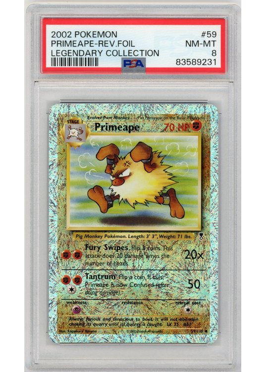 Primeape 59/110 Reverse Foil PSA 8