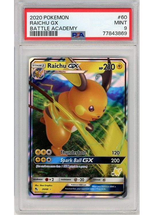 Raichu GX Battle Academy Pikachu Deck #60 20/68 PSA 9